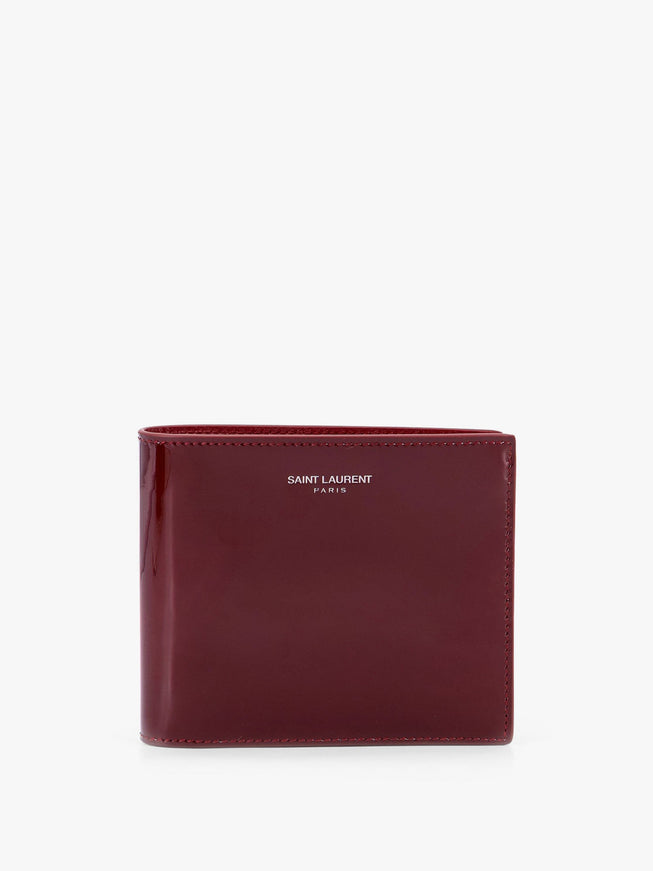 Saint Laurent Patent Leather Wallet With Engraved Logo On The Front Uni Rosso