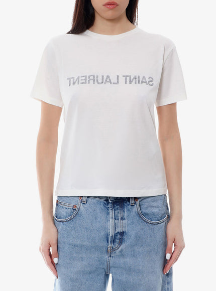Saint Laurent Cotton T-Shirt With Frontal Logo