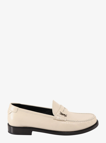 Saint Laurent Leather Loafer Beige
