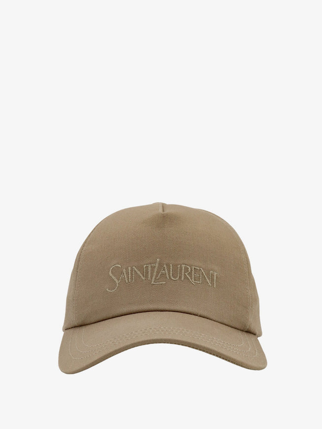 Saint Laurent Cotton And Linen Hat Beige