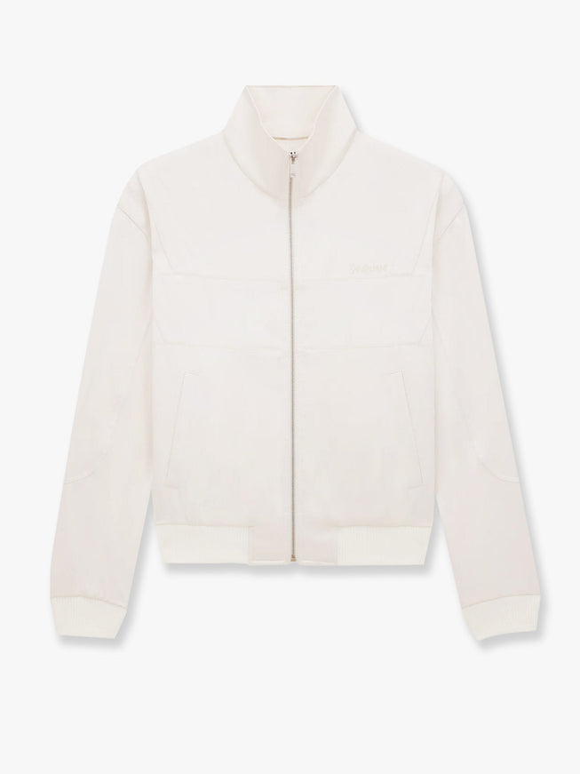 Saint Laurent Satin Jacket With Saint Laurent Embroidery Panna