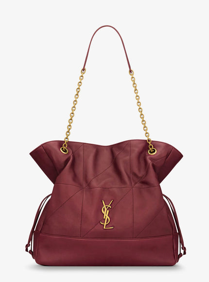 Saint Laurent Jamie Leather Shoulder Bag With Carré Rive Gauche Stitching Uni Bordeaux