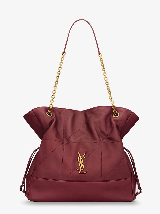 Saint Laurent Jamie Leather Shoulder Bag With Carré Rive Gauche Stitching Uni Bordeaux