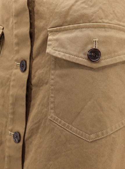 Saint Laurent Serge Cotton Midi Skirt