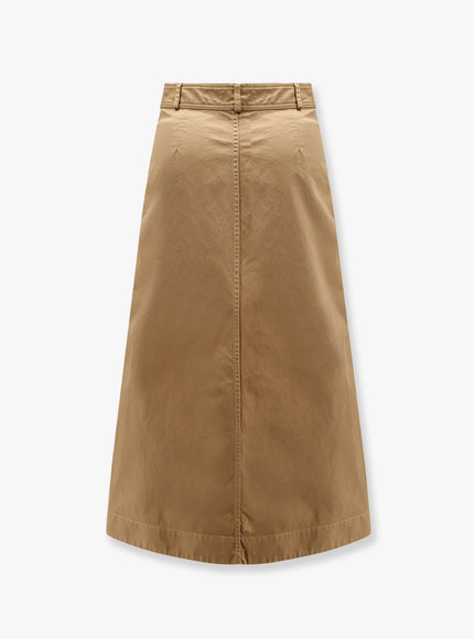 Saint Laurent Serge Cotton Midi Skirt