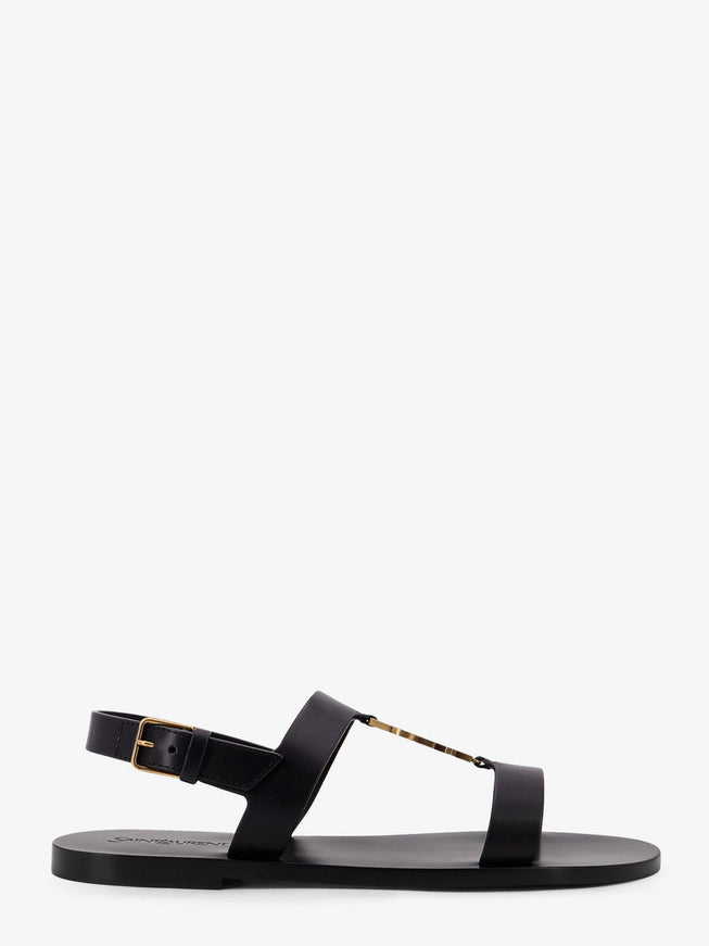 Saint Laurent Cassandre Leather Sandals Nero