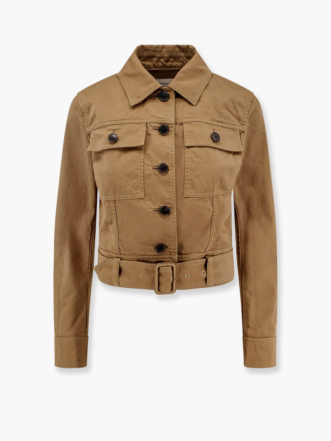 Saint Laurent Certified Cotton Cropped Jacket 38 Beige