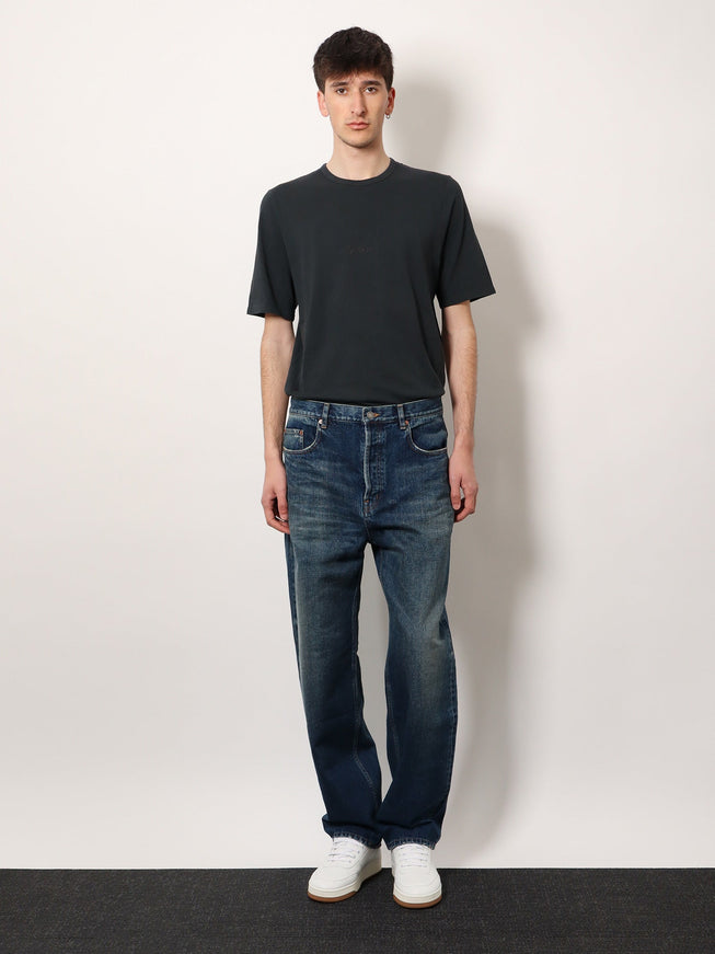 Saint Laurent Cotton T-Shirt With Logo Embroidery