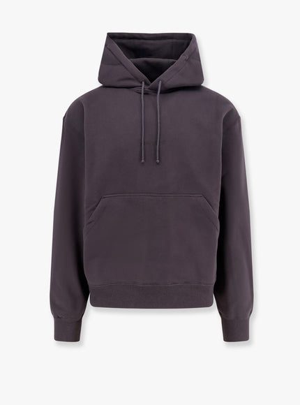 Saint Laurent Organic Cotton Sweatshirt With Frontal Logo Embroidery Grigio