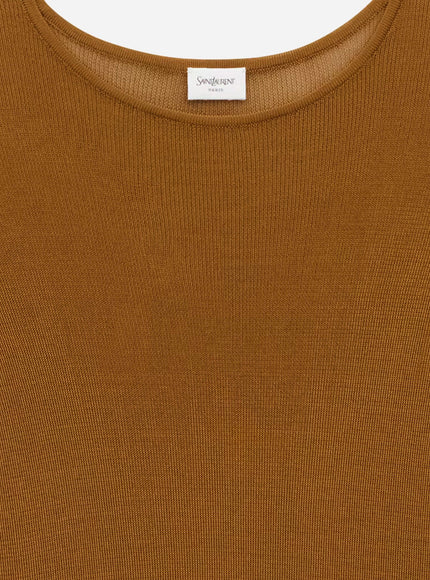 Saint Laurent Semi-Sheer Certified Viscose Knitted Top