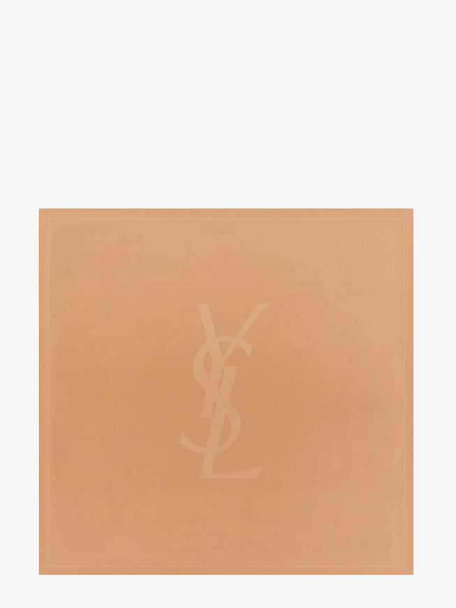 Saint Laurent Cassandre Silk Foulard Uni Beige