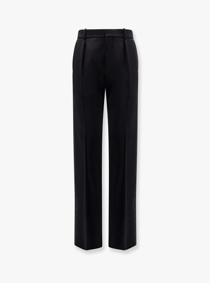 Saint Laurent Tuxedo Wool Trouser With Lateral Satin Bands Nero