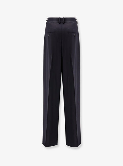 Saint Laurent Certified Wool Trousers With Wide Leg