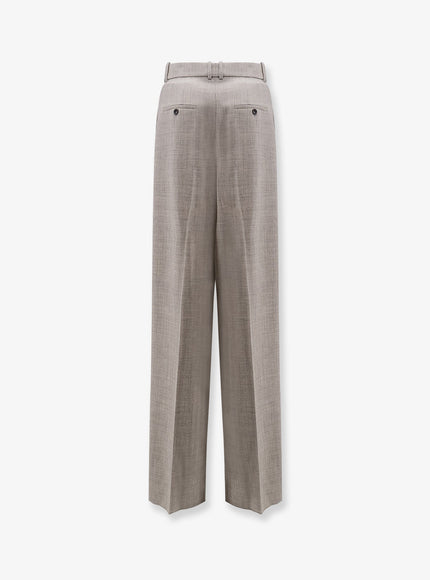 Saint Laurent Certified Wool Trousers With Wide Leg