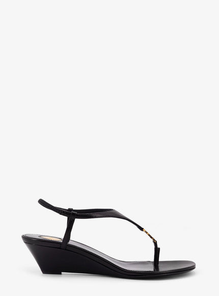 Saint Laurent Bridget 40 Rive Gauche Leather Sandals Nero