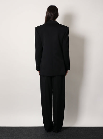 Saint Laurent Certified Wool Tuxedo Blazer With Silk Lining