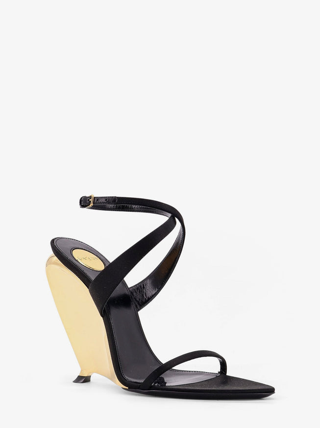 Saint Laurent Tallulah 110 Satin Sandals With Sculptural Wedge Heel