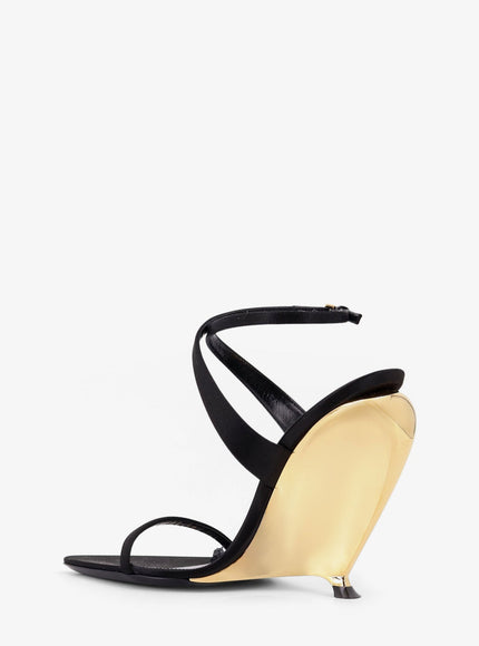 Saint Laurent Tallulah 110 Satin Sandals With Sculptural Wedge Heel