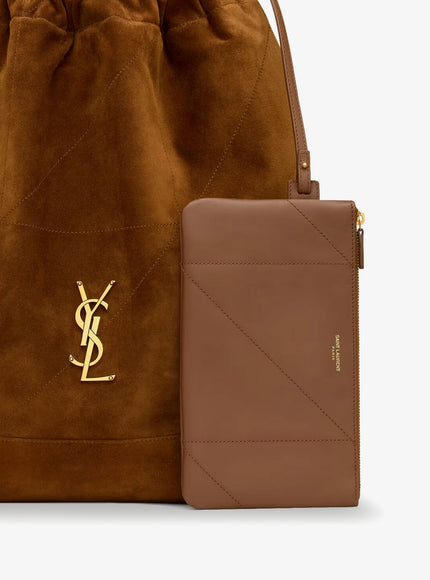 Saint Laurent Pochon Jamie Large Suede Shoulder Bag