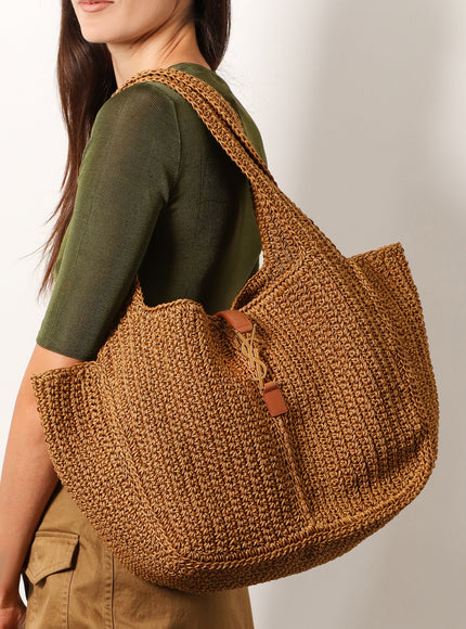 Saint Laurent Le 5 À 7 Bea Linen And Leather Shoulder Bag