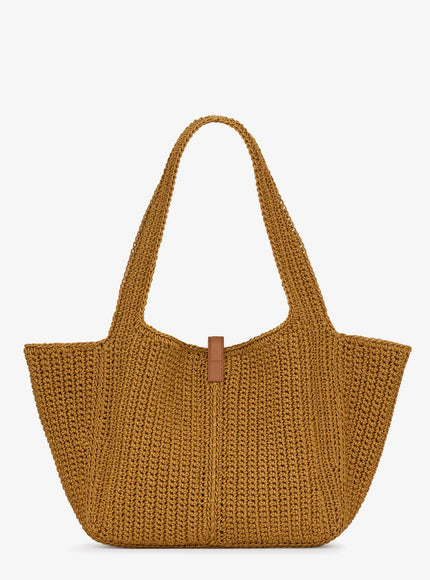 Saint Laurent Le 5 À 7 Bea Linen And Leather Shoulder Bag