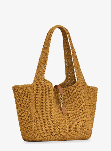 Saint Laurent Le 5 À 7 Bea Linen And Leather Shoulder Bag