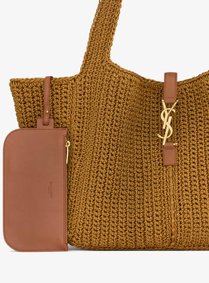 Saint Laurent Le 5 À 7 Bea Linen And Leather Shoulder Bag