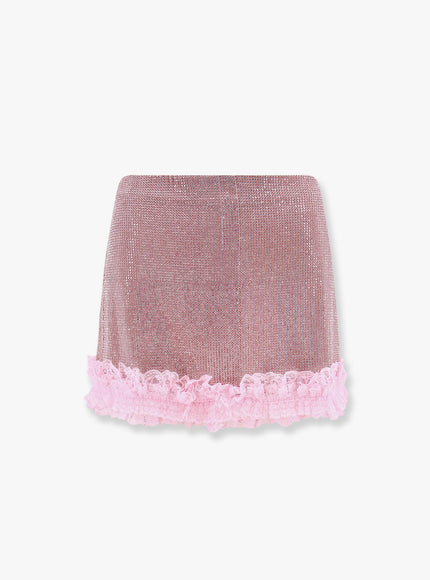 Self Portrait Residency Christopher Kane Residency Skirt With All-Over Rhinestones Rosa