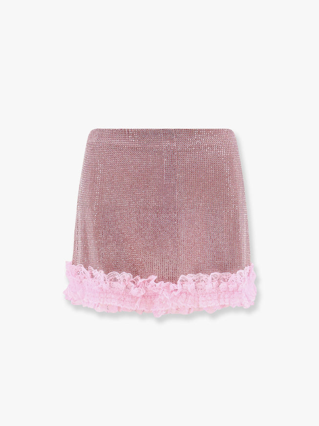 Self Portrait Residency Christopher Kane Residency Skirt With All-Over Rhinestones Rosa