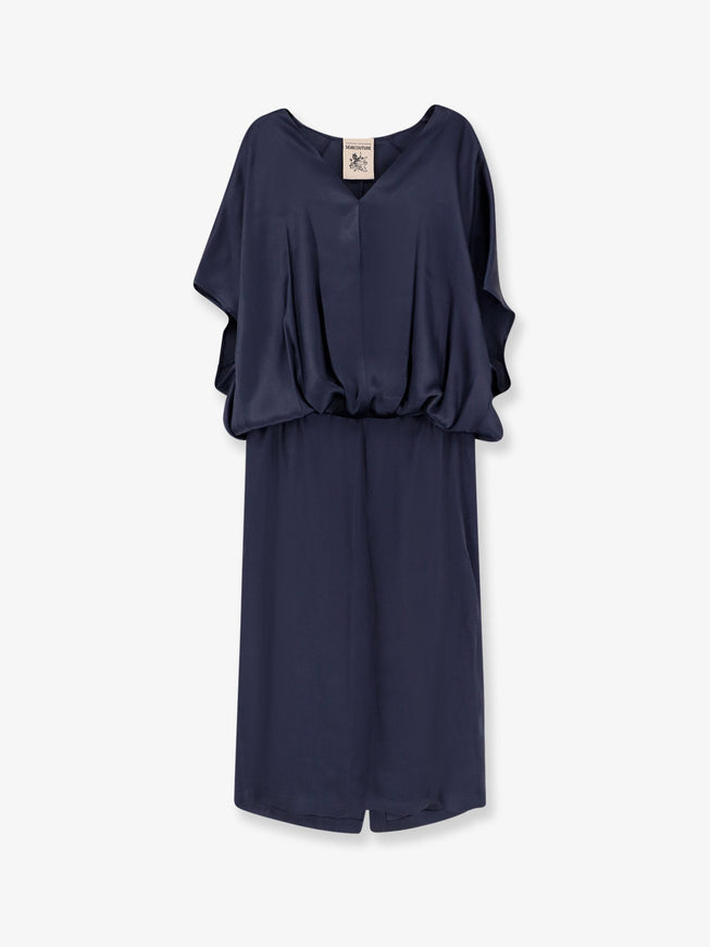 Semicouture Etienne Satin Long Dress 46 Midnight