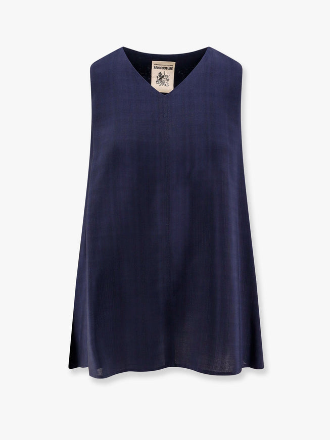 Semicouture Viscose Top Blu