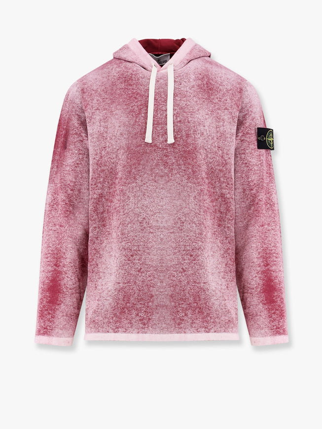 Stone Island Cotton Reversible Sweater With Iconic Logo Patch Rosso