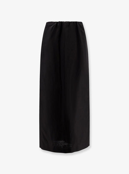 The Row Saul Cotton And Silk Long Skirt Nero