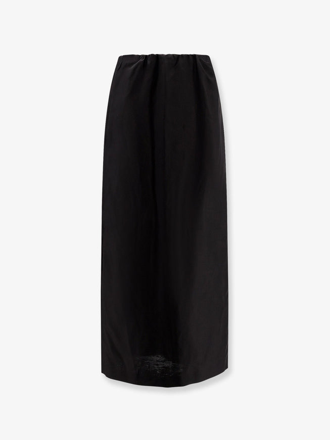 The Row Saul Cotton And Silk Long Skirt Nero