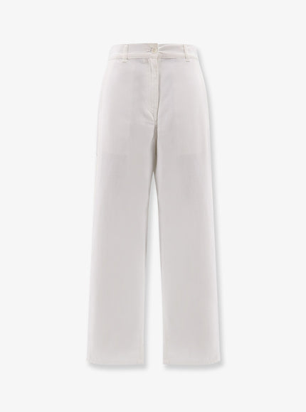 The Row Sharka Cotton And Cashmere Trousers Bianco