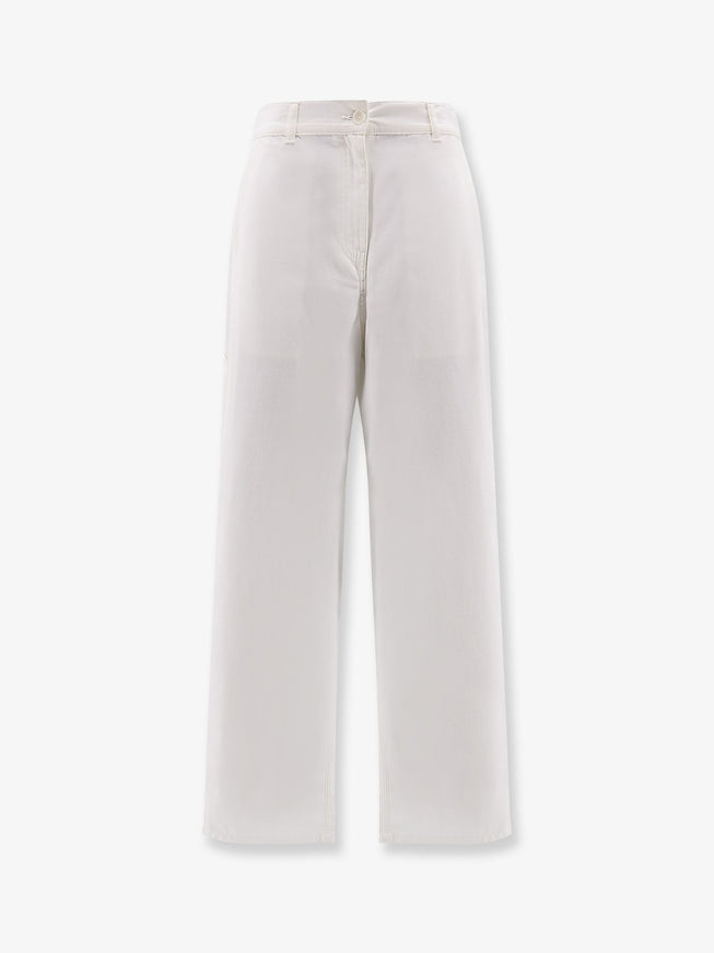 The Row Sharka Cotton And Cashmere Trousers Bianco