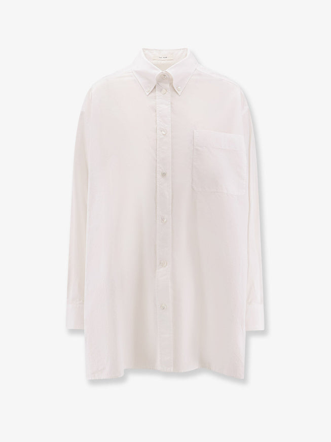 The Row Victoria Cotton Shirt Bianco