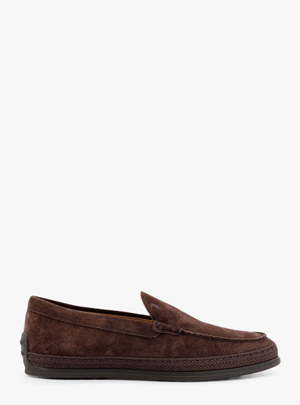 Tod's Suede Loafer With Engraved Logo Marrone