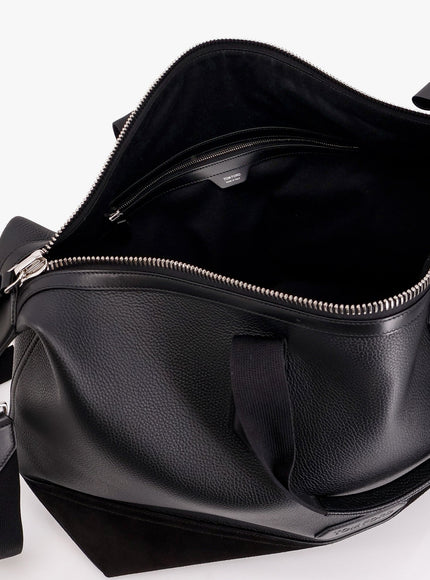 Tom Ford Leather Duffle Bag With Suede Inserts And Logo Patch