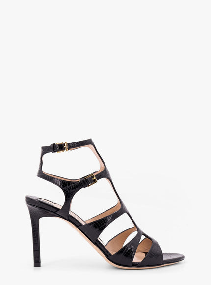 Tom Ford Leather Sandals With Croco Effect Nero
