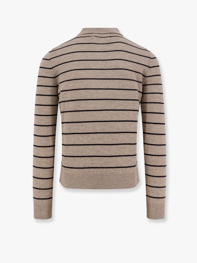 Tonywack Super Fine Merino Wool Striped Polo Shirt