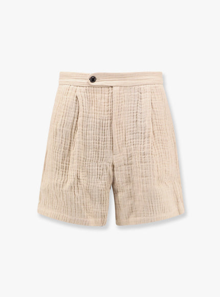Tonywack Double Weave Linen Bermuda Shorts Beige