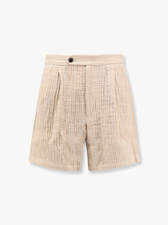 Tonywack Double Weave Linen Bermuda Shorts Beige