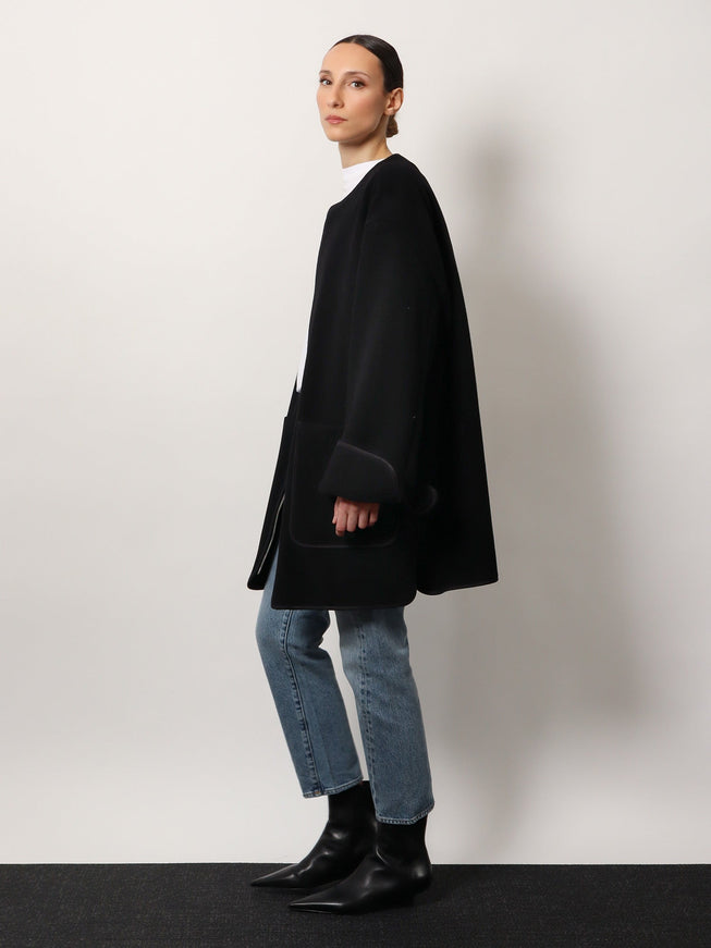 Toteme Wool Blend Coat With Lateral Slits