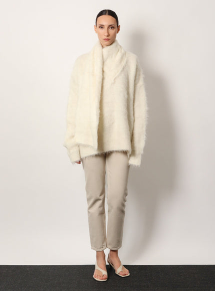 Toteme Draped-Scarf Alpaca Blend Sweater