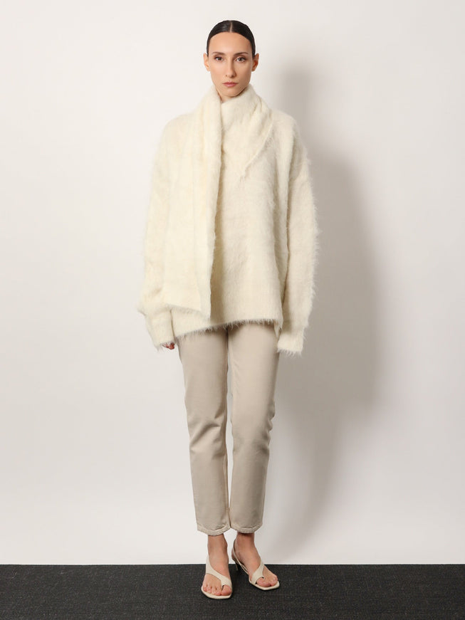 Toteme Draped-Scarf Alpaca Blend Sweater