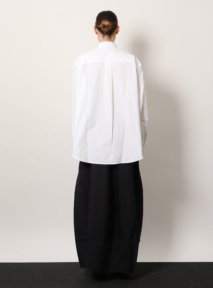 Toteme Striped Organic Cotton Shirt With Monogram Embroidered Logo