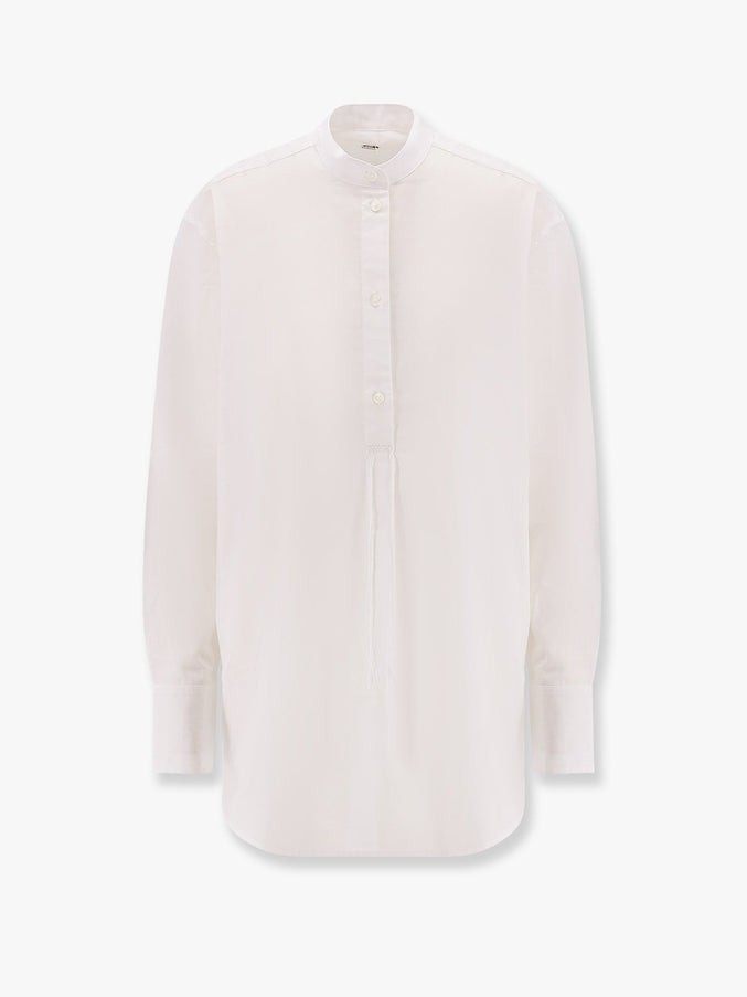 Toteme Stand Collar Organic Cotton Shirt Bianco