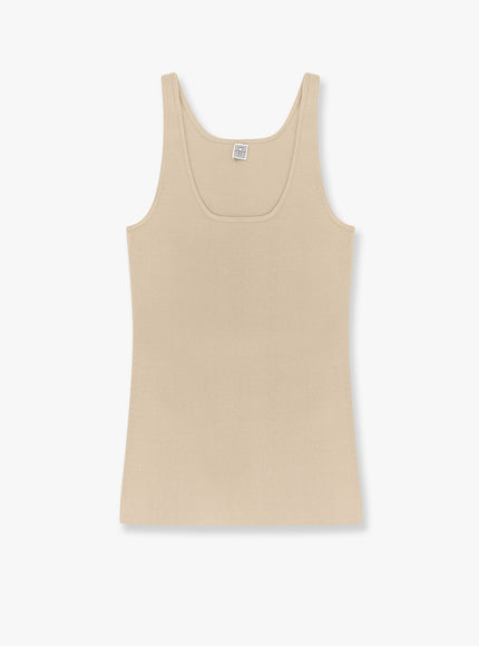 Toteme Compact Knit Tank Bã¬Viscose Blend Top Beige