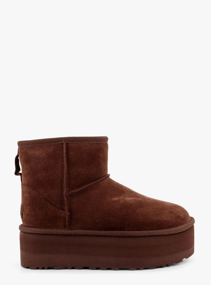 Ugg Classic Mini Platform Suede Ankle Boots Marrone